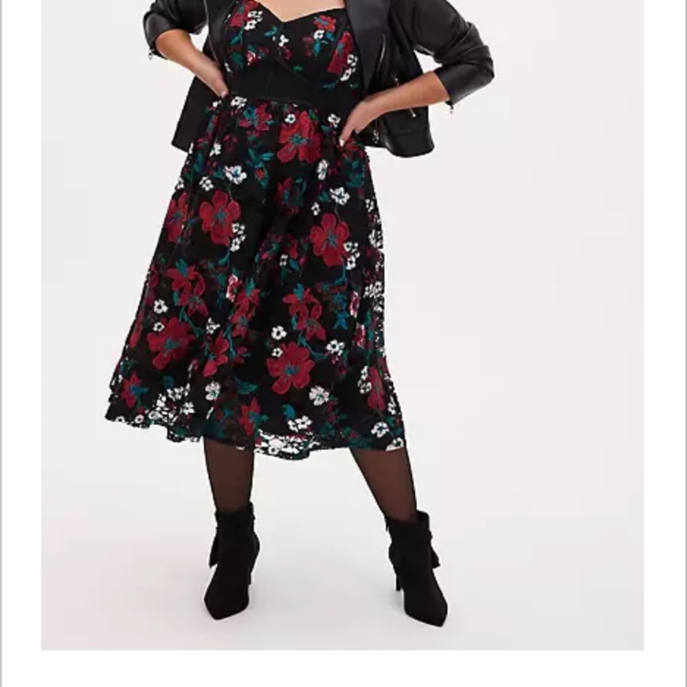 Torrid Embroidered Midi Dress